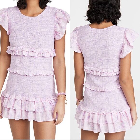 LoveShackFancy Aveline Cotton mini Dress - Passion Purple Lx Shophop Spring 2021 - Picture 4 of 10